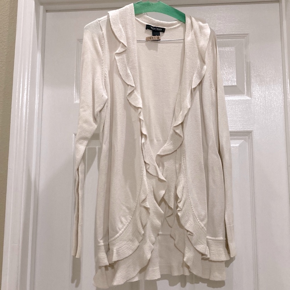 White House Black Market cream long sweater